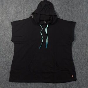 LIVI Hoodie Womens 22/24 Black Sleeveless Pullover Kangaroo Pocket Plus Size
